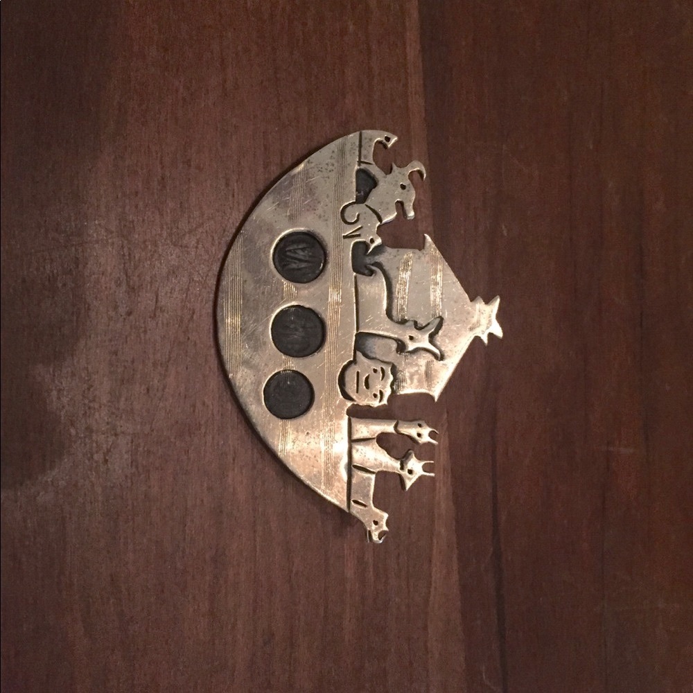 Sterling Silver Noah’s Ark Pin Brooch!